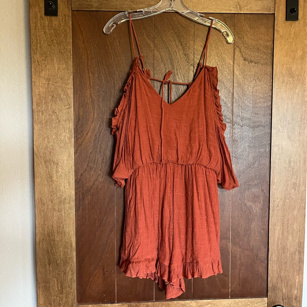 Boutique Burnt Orange Romper!
